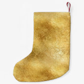 Gold Glam Schwarz-weiß Monogram Kleiner Weihnachtsstrumpf (Rückseite)