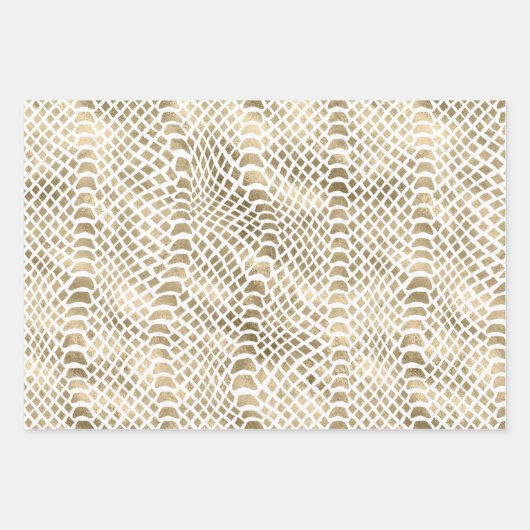 Gold Glam Snake Skin Geschenkpapier Set (Vorderseite 3)