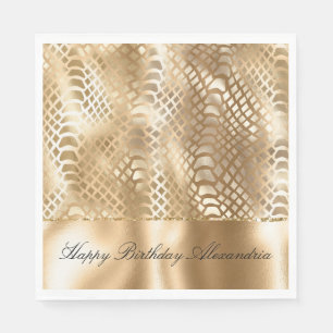 Gold Glam Snake Skin Serviette
