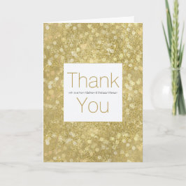Gold Glam Sparkle Bokeh Personalisiert Vielen Dank Dankeskarte