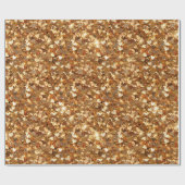 Gold Glam Sparkle Herz Geschenkpapier (Flach)