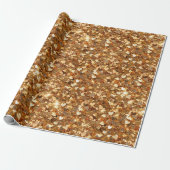 Gold Glam Sparkle Herz Geschenkpapier (Ungerollt)