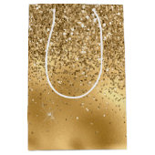 Gold Glam Sparkle Imitats Glitzer Mittlere Geschenktüte (Vorderseite)