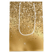 Gold Glam Sparkle Imitats Glitzer Mittlere Geschenktüte (Rückseite)