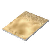 Gold Glam Sparkle Imitats Glitzer Notizblock (Rotiert)
