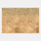 Gold Glam Sparkle Leopard Print Glitzer Geschenkpapier Set (Vorderseite 3)