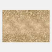 Gold Glam Sparkle Leopard Print Glitzer Geschenkpapier Set (Vorderseite)
