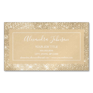 Gold Glam Sparkle Modernste und elegante Magnetische Visitenkarte