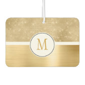 Gold Glam Sparkle Monogram Autolufterfrischer (Vorderseite)