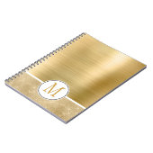 Gold Glam Sparkle Monogram Notizblock (Linke Seite)