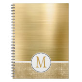 Gold Glam Sparkle Monogram Notizblock (Vorderseite)