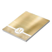 Gold Glam Sparkle Monogram Notizblock (Rotiert)