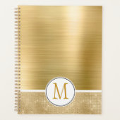 Gold Glam Sparkle Monogram Planer (Vorderseite)