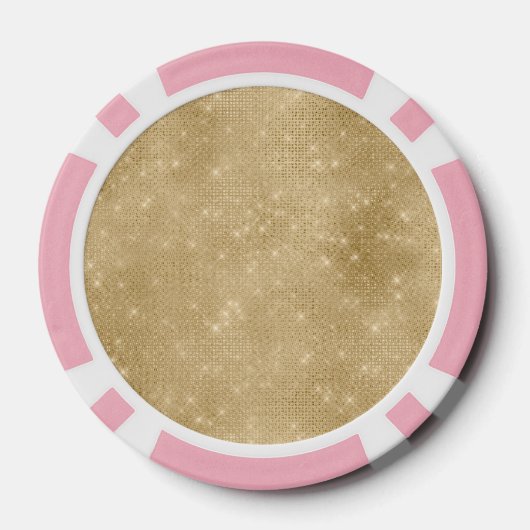 Gold Glam Sparkle Monogram Pokerchips (Rückseite)