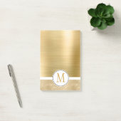 Gold Glam Sparkle Monogram Post-it Klebezettel (Büro)