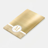 Gold Glam Sparkle Monogram Post-it Klebezettel (angewinkelt)