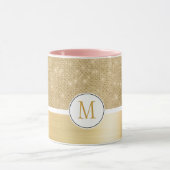 Gold Glam Sparkle Monogram Tasse (Zentrum)