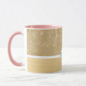 Gold Glam Sparkle Monogram Tasse (Links)