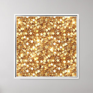 Gold Glam Sparkle Stars Leinwanddruck