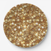 Gold Glam Sparkle Stars Pappteller (Vorderseite)
