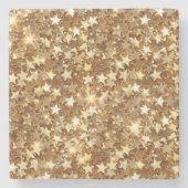 Gold Glam Sparkle Stars Steinuntersetzer (Vorderseite)