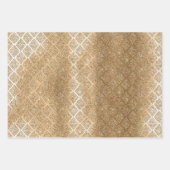 Gold Glam Sparkling Glitzer Geschenkpapier Set (Vorderseite 3)