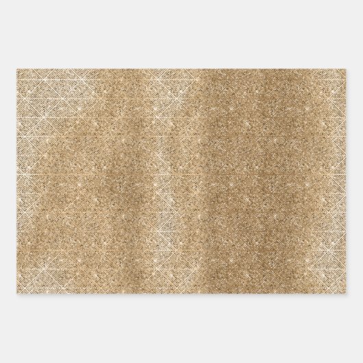Gold Glam Sparkling Glitzer Geschenkpapier Set (Vorderseite 2)