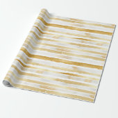 Gold Glam Stripes Birthday Geschenkpapier (Ungerollt)