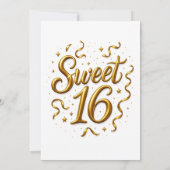 Gold Glam Sweet 16 Birthday Party Einladung (Rückseite)