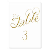 Gold Glam Tabelle 3 Nummer Tischnummer (Vorderseite)