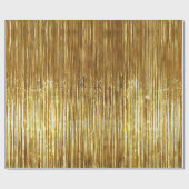 Gold Glam Tinsel Stripes Geschenkpapier (Flach)