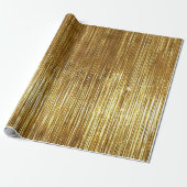 Gold Glam Tinsel Stripes Geschenkpapier (Ungerollt)