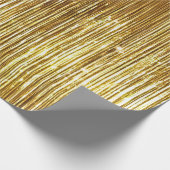 Gold Glam Tinsel Stripes Geschenkpapier (Ecke)