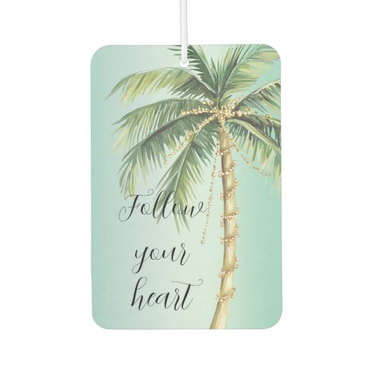 Gold Glam Tropical Palm Tree Autolufterfrischer (Vorderseite)