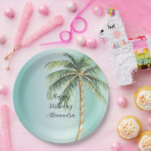 Gold Glam Tropical Palm Tree Geburtstag Pappteller (Party)