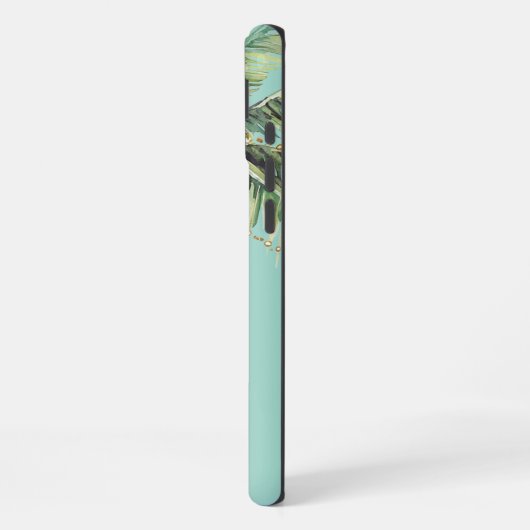 Gold Glam Tropical Palm Tree iPhone Hülle (Linke Seite)