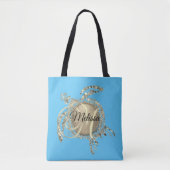 Gold Glam Turtle Monogram Tasche (Vorderseite)
