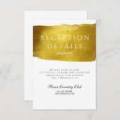 Gold Glam und Elegante Wedding Empfang Card Begleitkarte (Vorne/Hinten)