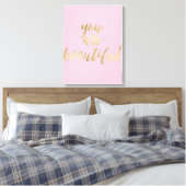 Gold Glam und Pink Sie sind schön Leinwanddruck (Insitu (Schlafzimmer))