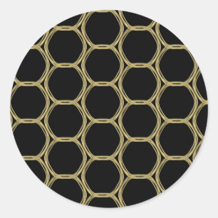 Gold Glam und schwarze Ringe Moderne Glam Party Runder Aufkleber