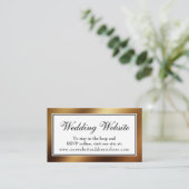 Gold Glam Wedding Website Einsteckkarte Begleitkarte (Stehend Vorderseite)