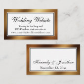 Gold Glam Wedding Website Einsteckkarte Begleitkarte (Vorne/Hinten)