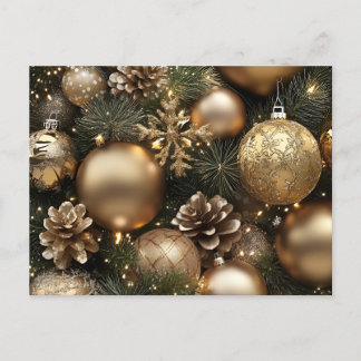 Gold & Glam Weihnachtsdesign Feiertagspostkarte