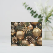Gold & Glam Weihnachtsdesign Feiertagspostkarte (Stehend Vorderseite)