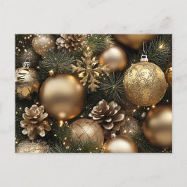 Gold & Glam Weihnachtsdesign Feiertagspostkarte