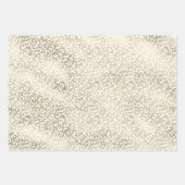 Gold Glam White Leopard Print Geschenkpapier Set (Vorderseite)