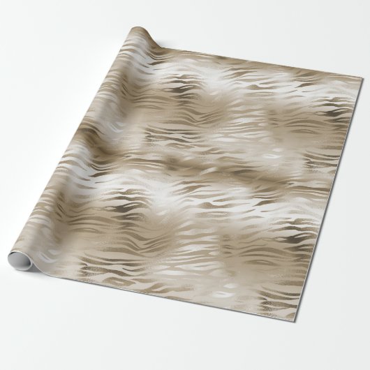 Gold Glam Zebra Animal Print Geschenkpapier (Ungerollt)