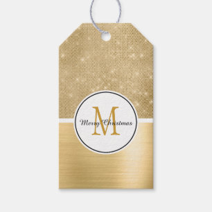 Gold Glamour Glanz Monogramm Geschenkanhänger
