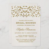 Gold Glamour Glitzer Confetti Brautparty Einladung (Vorne/Hinten)