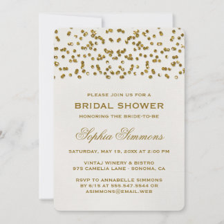 Gold Glamour Glitzer Confetti Brautparty Einladung